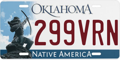 OK license plate 299VRN