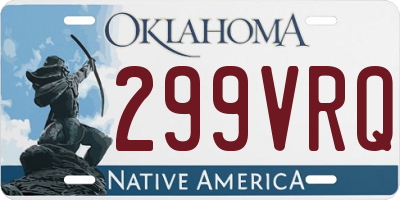 OK license plate 299VRQ