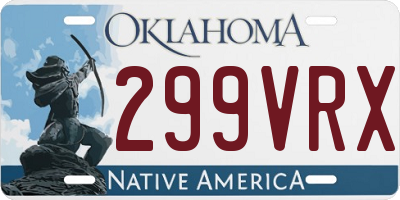 OK license plate 299VRX