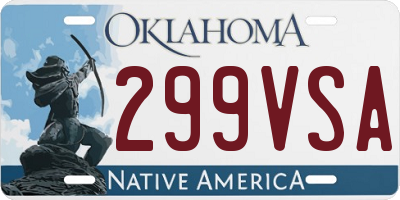 OK license plate 299VSA