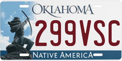 OK license plate 299VSC