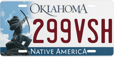 OK license plate 299VSH