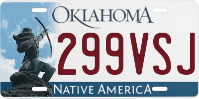 OK license plate 299VSJ