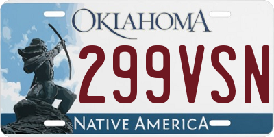 OK license plate 299VSN