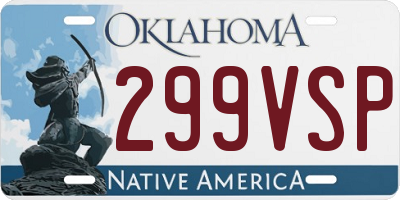 OK license plate 299VSP