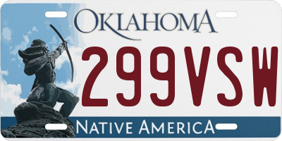 OK license plate 299VSW