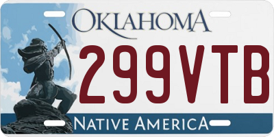 OK license plate 299VTB