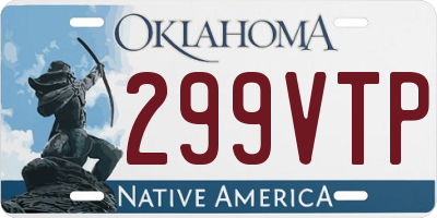 OK license plate 299VTP