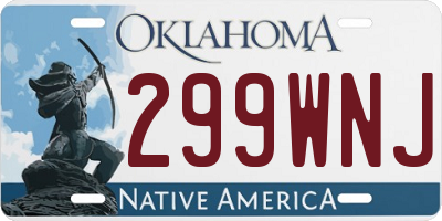 OK license plate 299WNJ