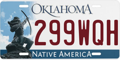 OK license plate 299WQH