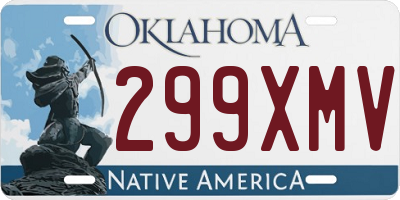 OK license plate 299XMV