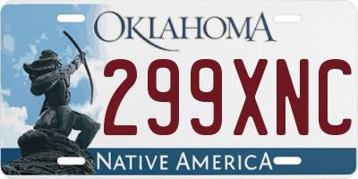 OK license plate 299XNC