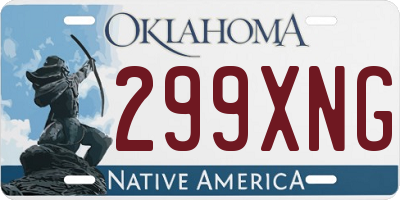 OK license plate 299XNG