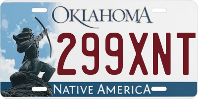 OK license plate 299XNT