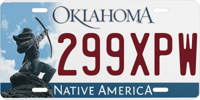 OK license plate 299XPW