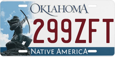 OK license plate 299ZFT