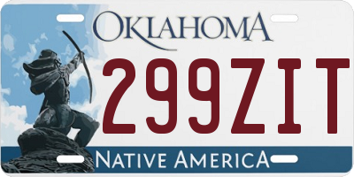 OK license plate 299ZIT