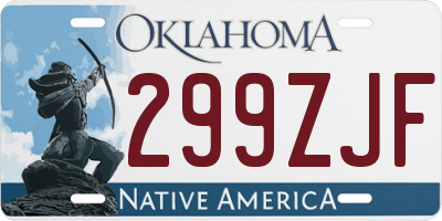 OK license plate 299ZJF