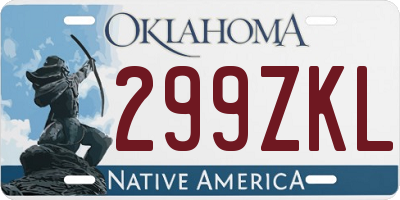 OK license plate 299ZKL