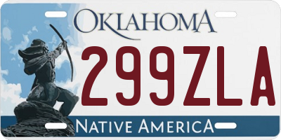 OK license plate 299ZLA