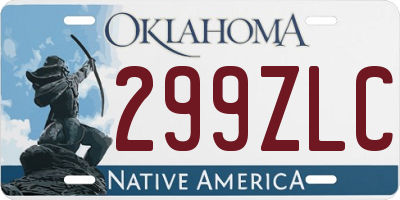 OK license plate 299ZLC