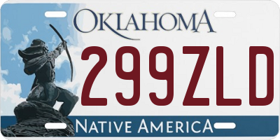 OK license plate 299ZLD