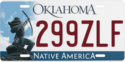 OK license plate 299ZLF