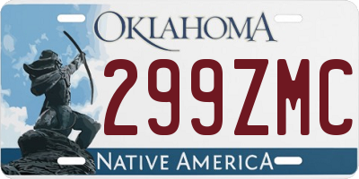 OK license plate 299ZMC