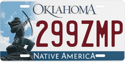 OK license plate 299ZMP