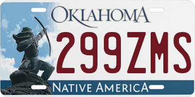 OK license plate 299ZMS