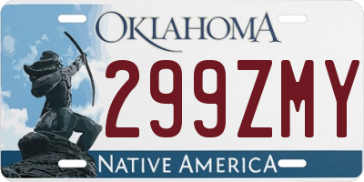 OK license plate 299ZMY