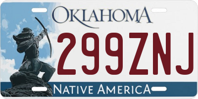 OK license plate 299ZNJ