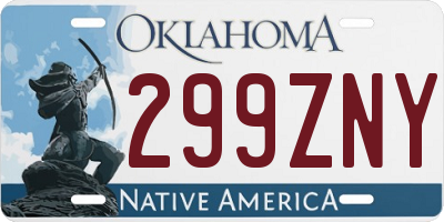 OK license plate 299ZNY