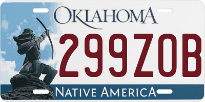 OK license plate 299ZOB
