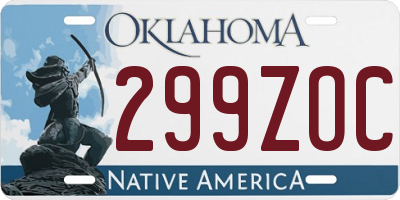 OK license plate 299ZOC