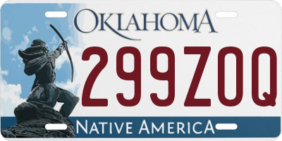 OK license plate 299ZOQ