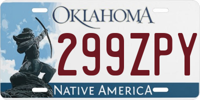 OK license plate 299ZPY