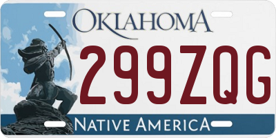 OK license plate 299ZQG