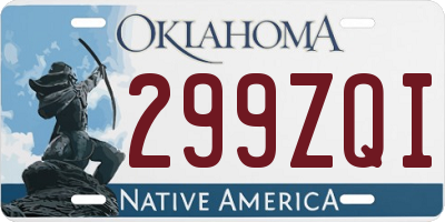 OK license plate 299ZQI