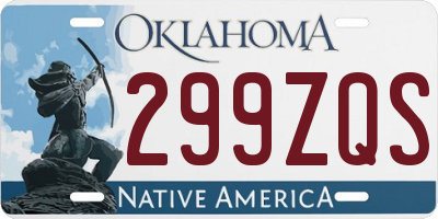 OK license plate 299ZQS