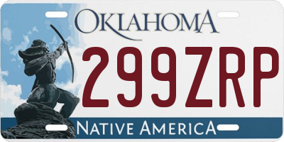 OK license plate 299ZRP