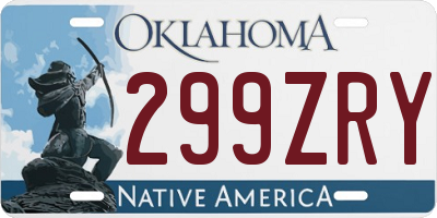 OK license plate 299ZRY