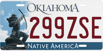 OK license plate 299ZSE