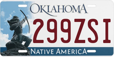 OK license plate 299ZSI