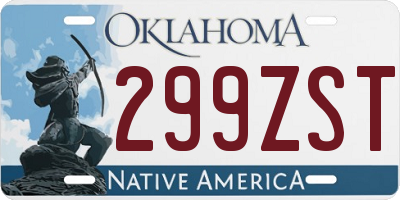 OK license plate 299ZST