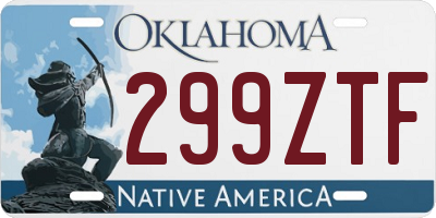 OK license plate 299ZTF