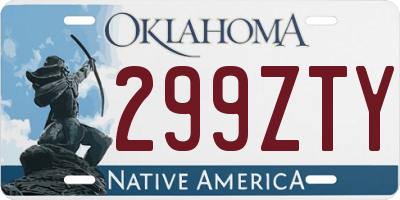 OK license plate 299ZTY