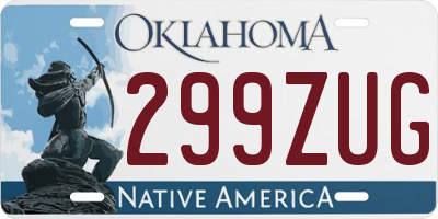 OK license plate 299ZUG