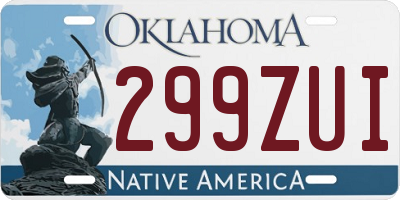 OK license plate 299ZUI