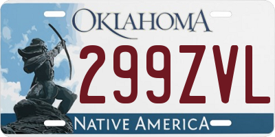 OK license plate 299ZVL